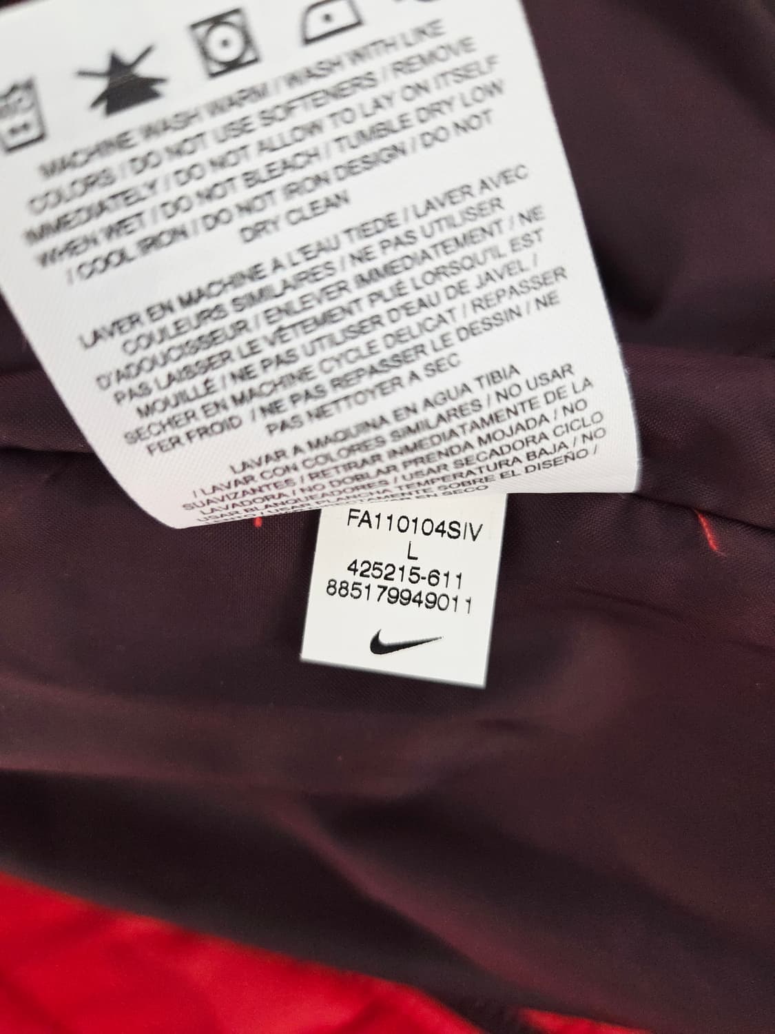 나이키 스우시 후드 패딩 자켓 레드 상품이미지8