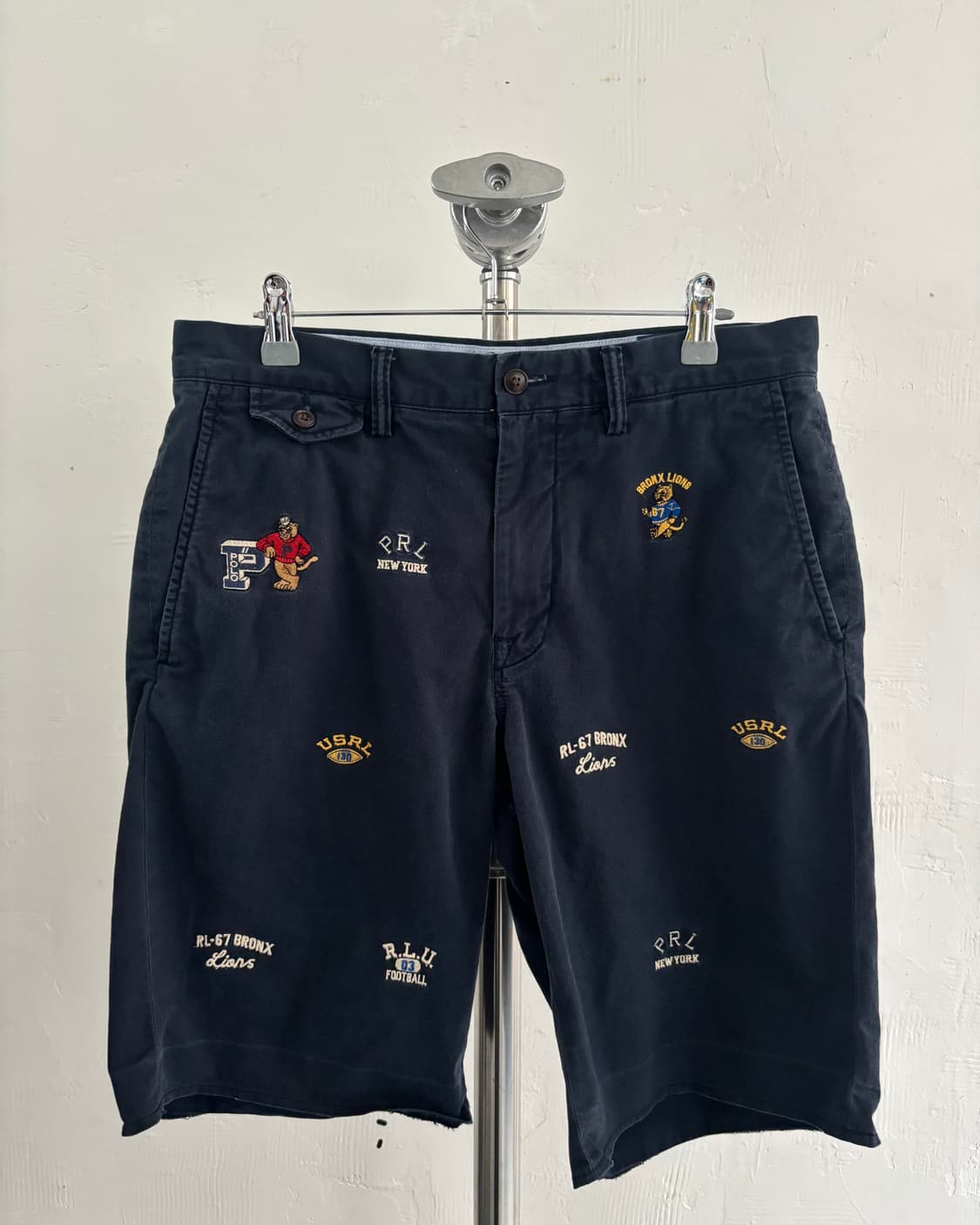 Polo 폴로 랄프 로렌 신형 라벨 네이비 엠브로이드 숏츠 상품이미지1