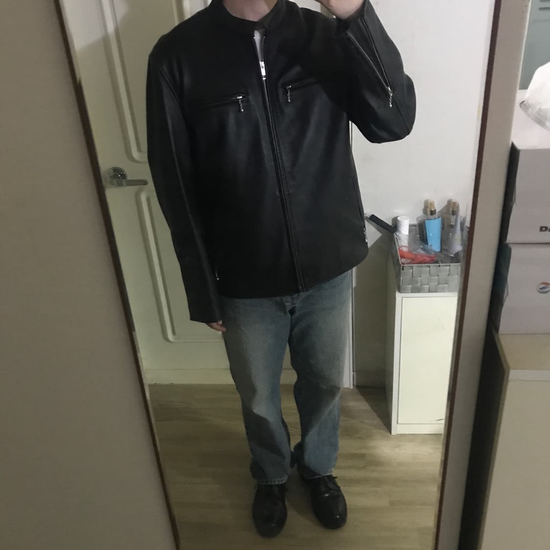 에이징CCC 차이나카라 램스킨 가죽 자켓 XL사이즈 상품이미지2