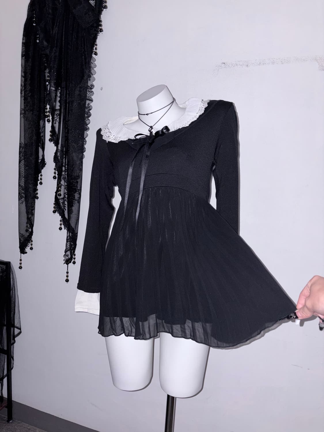 공겜여주 3피스 세트🖤 공포게임 고스 로리 고딕 로리타 원피스 프릴 상품이미지8