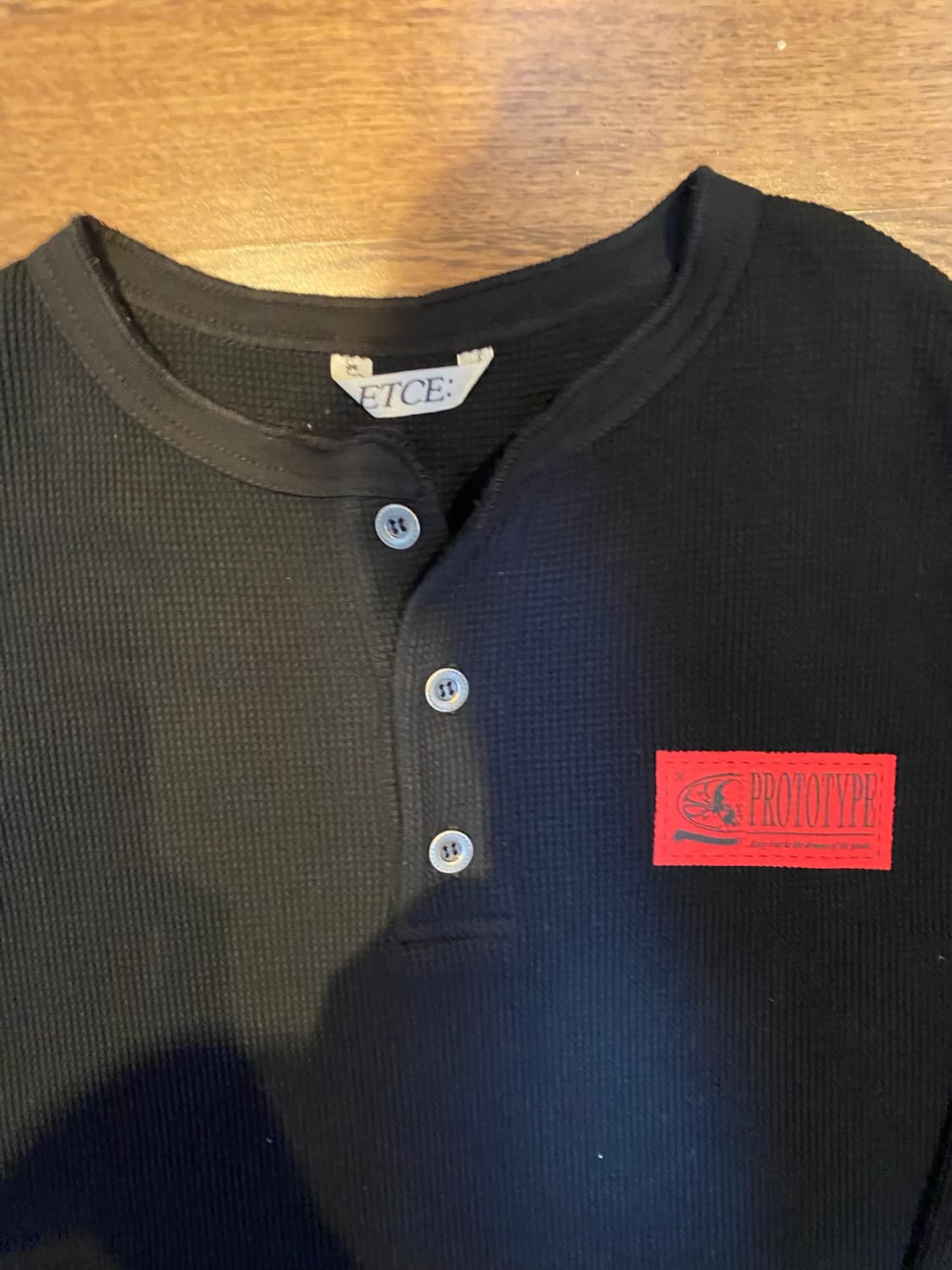 ETCE 헨리넥 와플 니트 블랙xl 상품이미지2