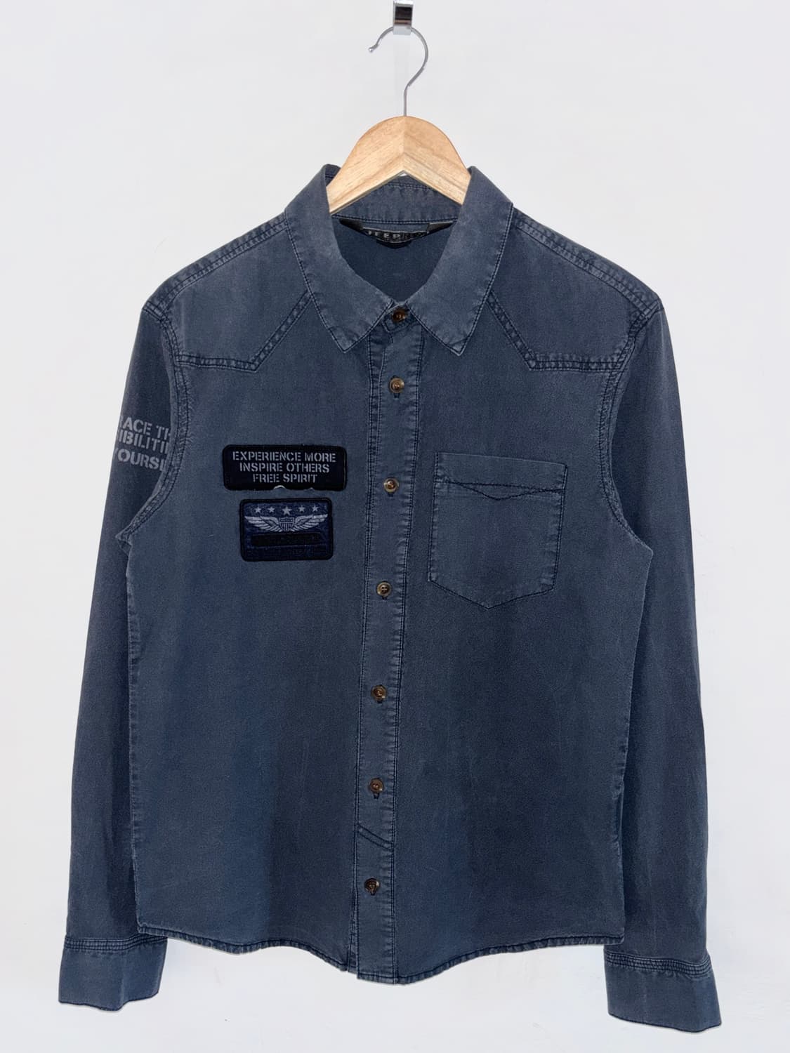 워싱 패치 데님 셔츠 (JEEP SPIRIT) 상품이미지1