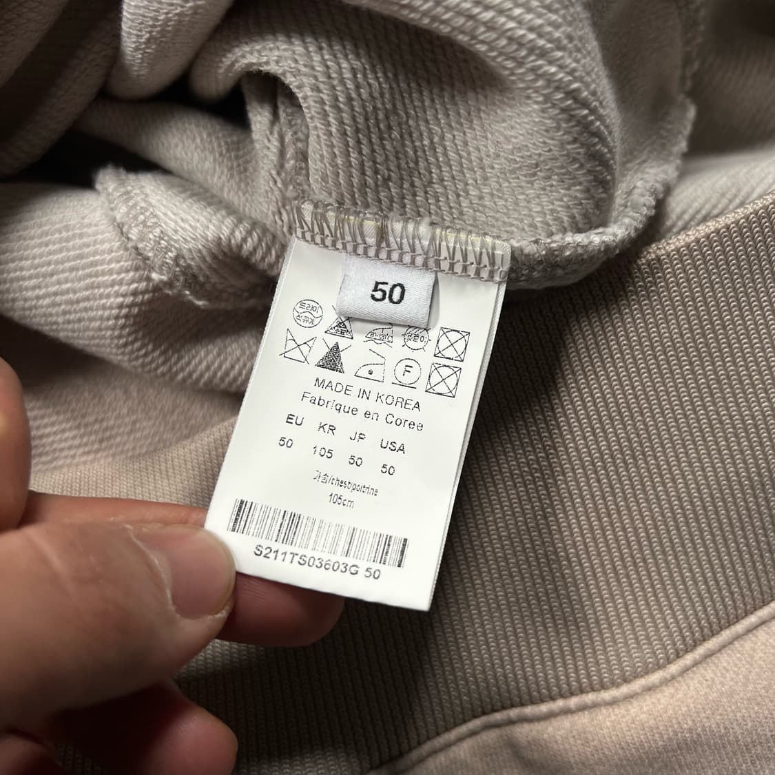 솔리드옴므 21SS 백로고 그레이 후드티 상품이미지5