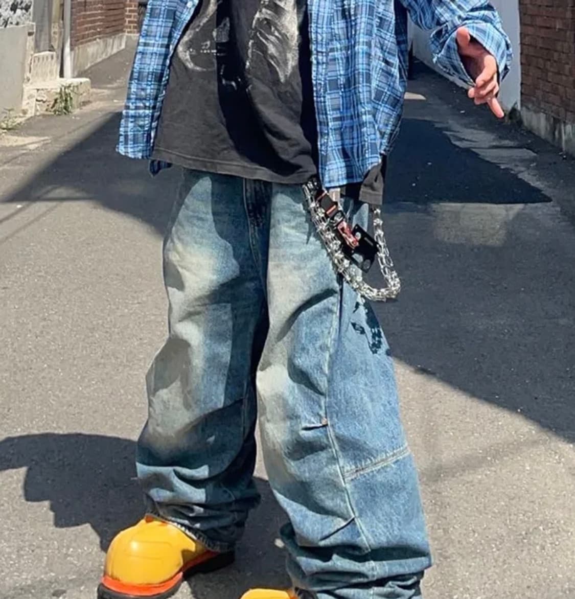 DNSR 파라슈트 와이드 데님 블루 상품이미지2