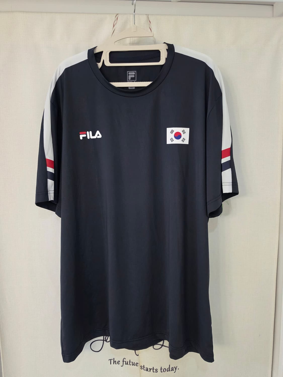 4XL)휠라 FILA 검정색 반팔 국가대표 팀코리아 티셔츠 상품이미지1