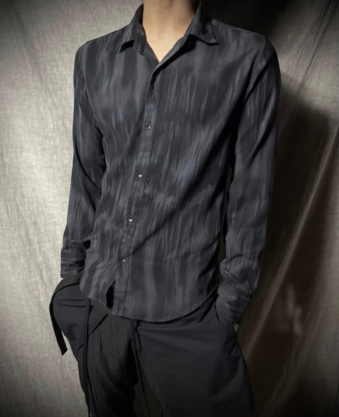 Schlüssel Shadow Pattern Dress Shirt 상품이미지2