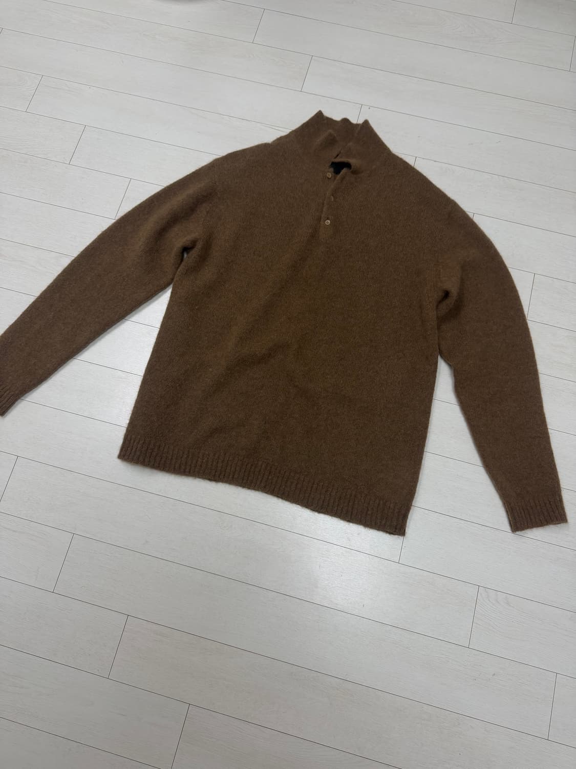 ATON 베이비 알파카 폴로 니트 카멜 브라운 2 사이즈  상태 9.5/ 상품이미지1