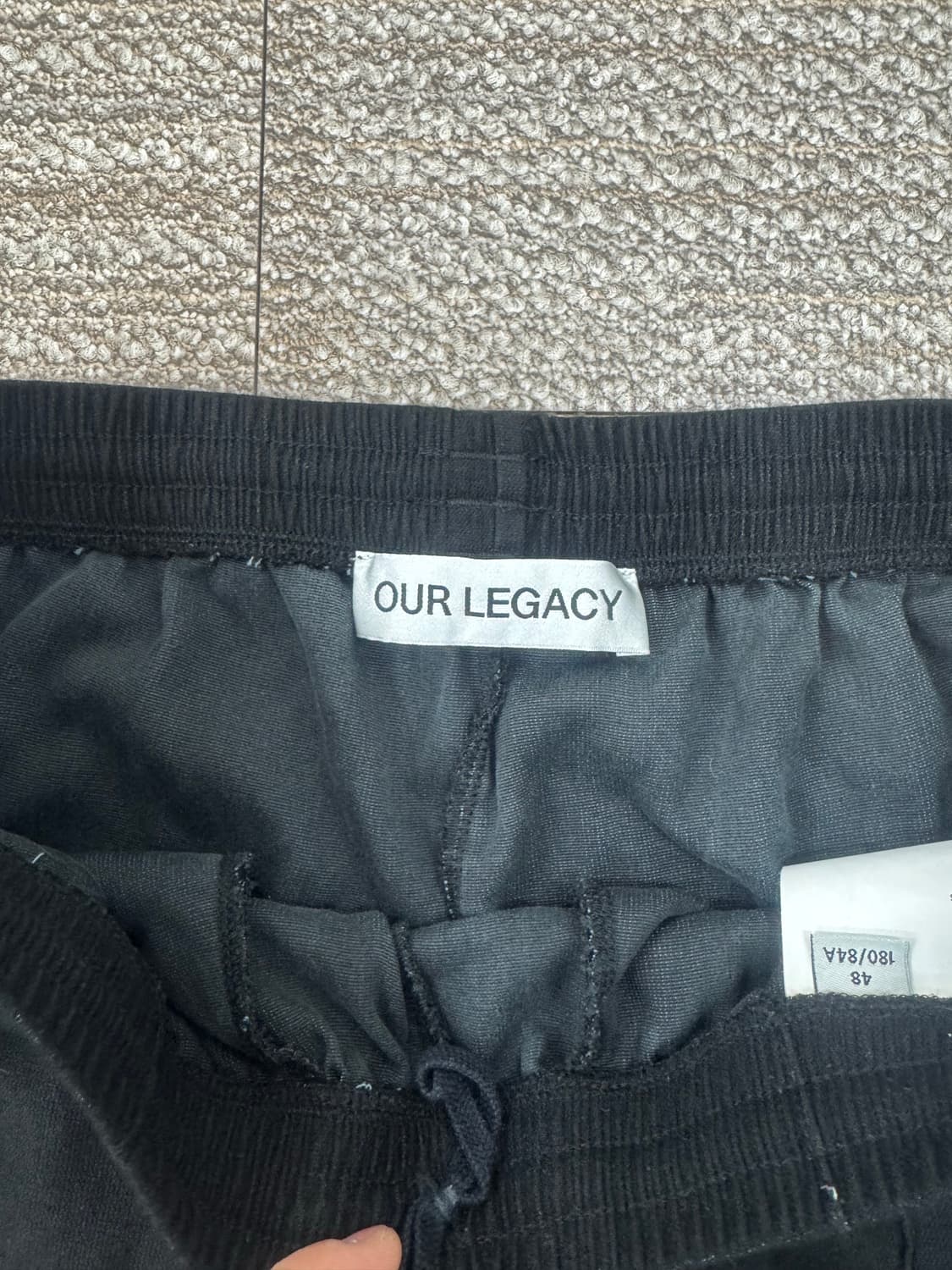 아워레가시 트랙 팬츠 블랙 캔버스 지지 상품이미지5