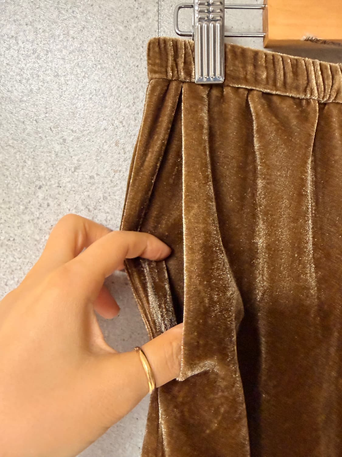 벨벳 부츠컷 바지 브라운 여자 상품이미지2