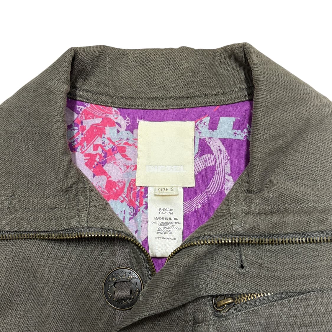 디젤 00's 아카이브 카키 브라운 퍼프 숄더 y2k 빈티지 자켓 상품이미지4