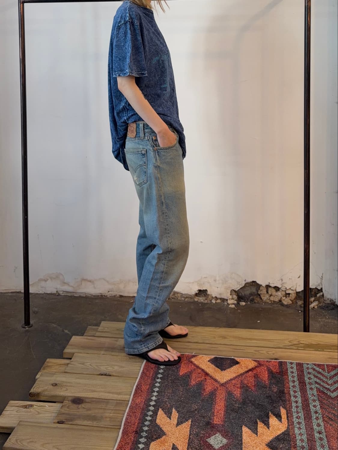 리바이스 501 USA 연청 페이드 데님 팬츠 상품이미지4