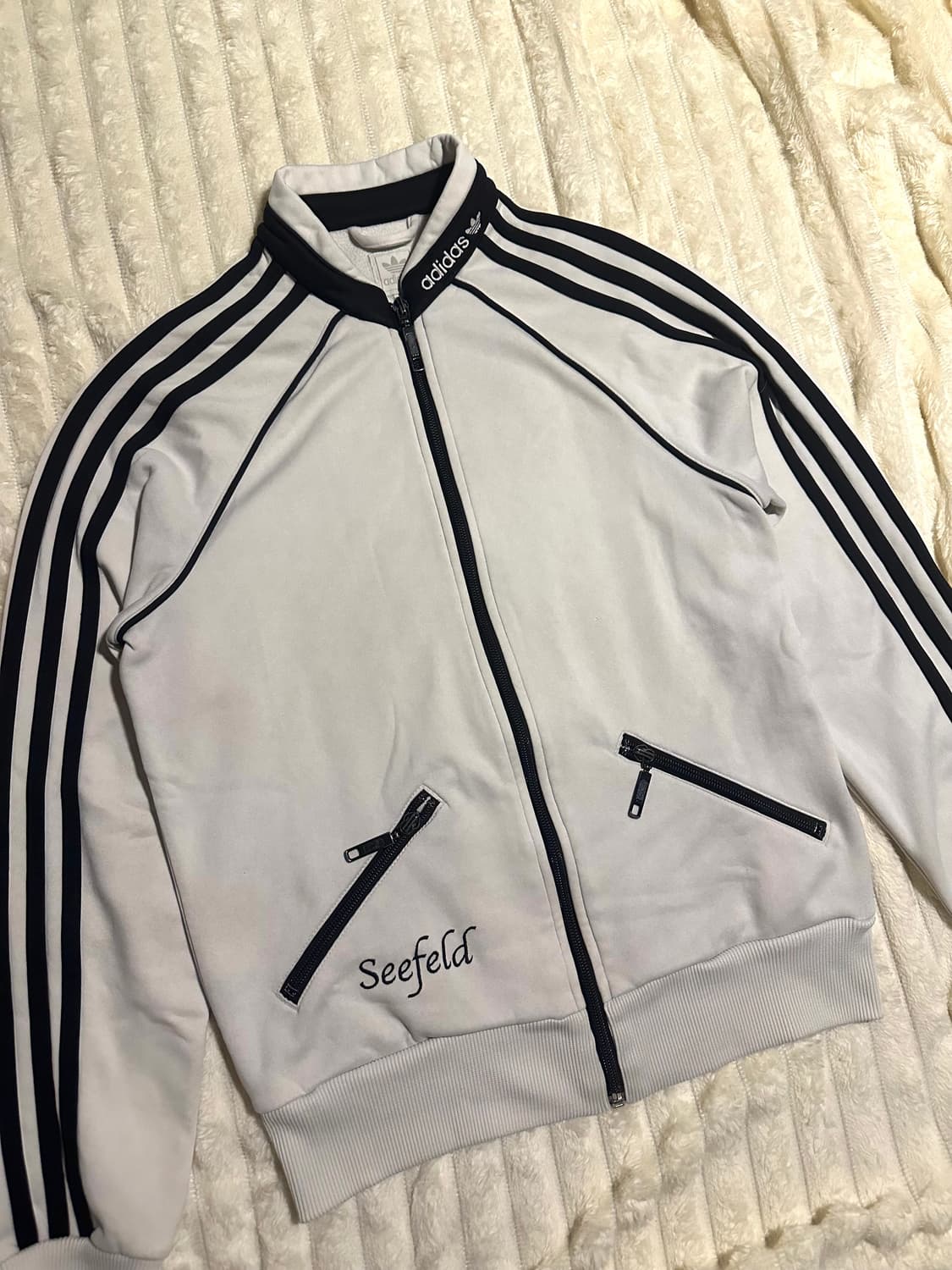 아디다스 빈티지 시필드 흰검 크롭 트랙탑 저지 져지 집업 상품이미지2