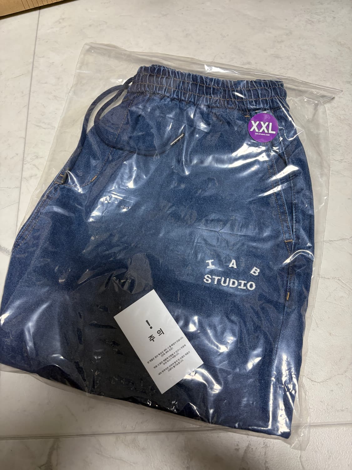 [XXL] 아이앱 스튜디오 데님 쇼츠 딥 블루 상품이미지4