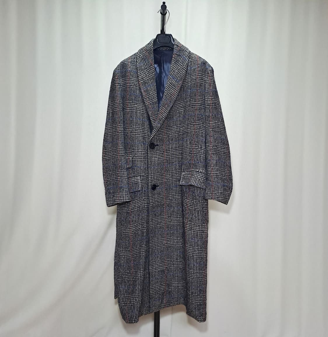 (택포) 우영미 글렌체크 울 캐시미어 혼용 롱코트 B527 상품이미지1