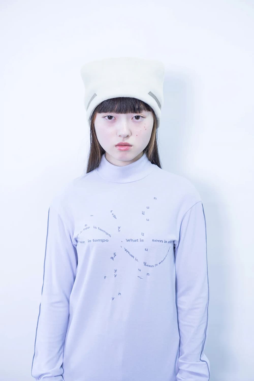 chloma 자수 하이넥 티셔츠  일본 빈티지 사이버코어 고프코어 상품이미지1