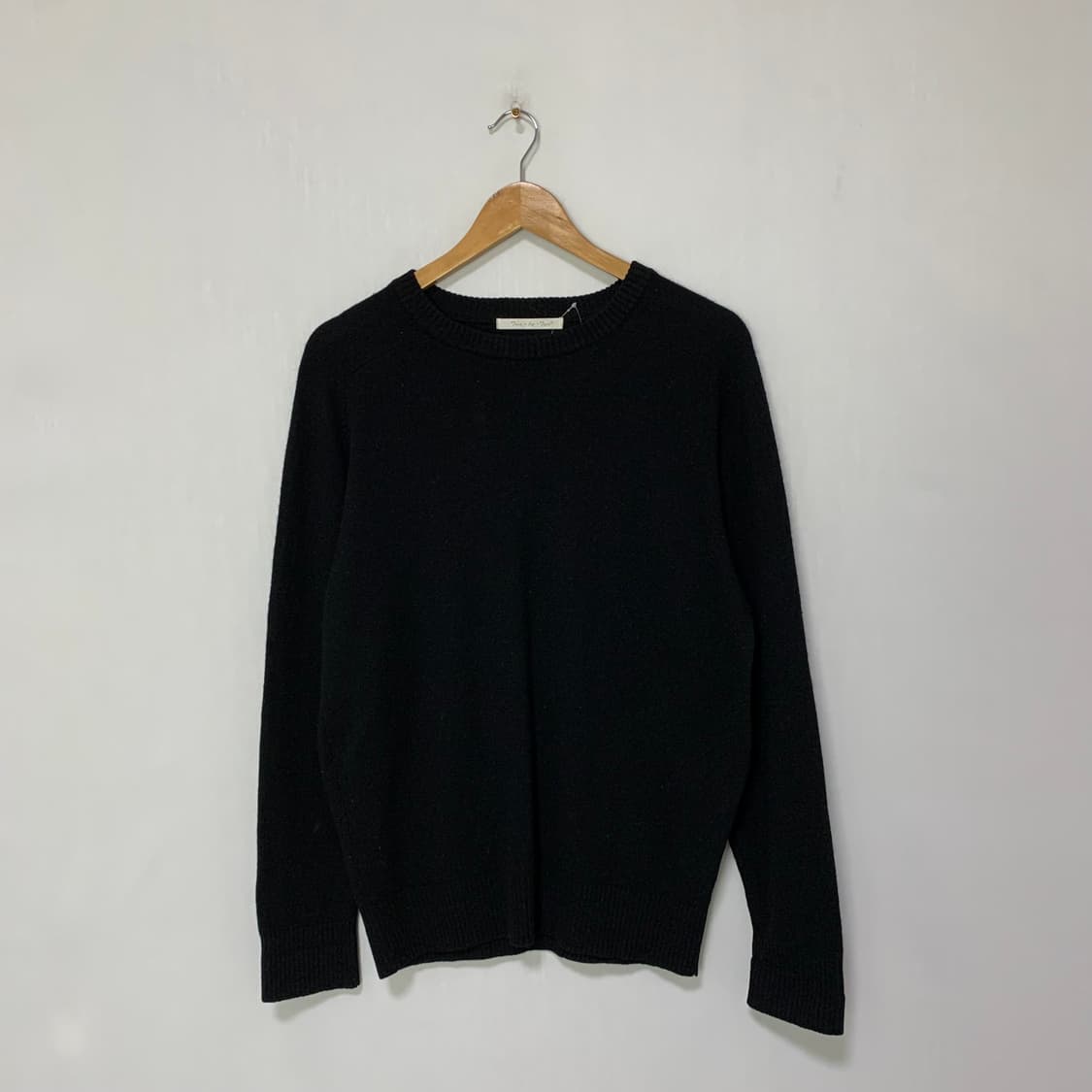 빈티지 캐시미어 100% 라운드넥 니트 블랙 스웨터 남녀공용 M 상품이미지1