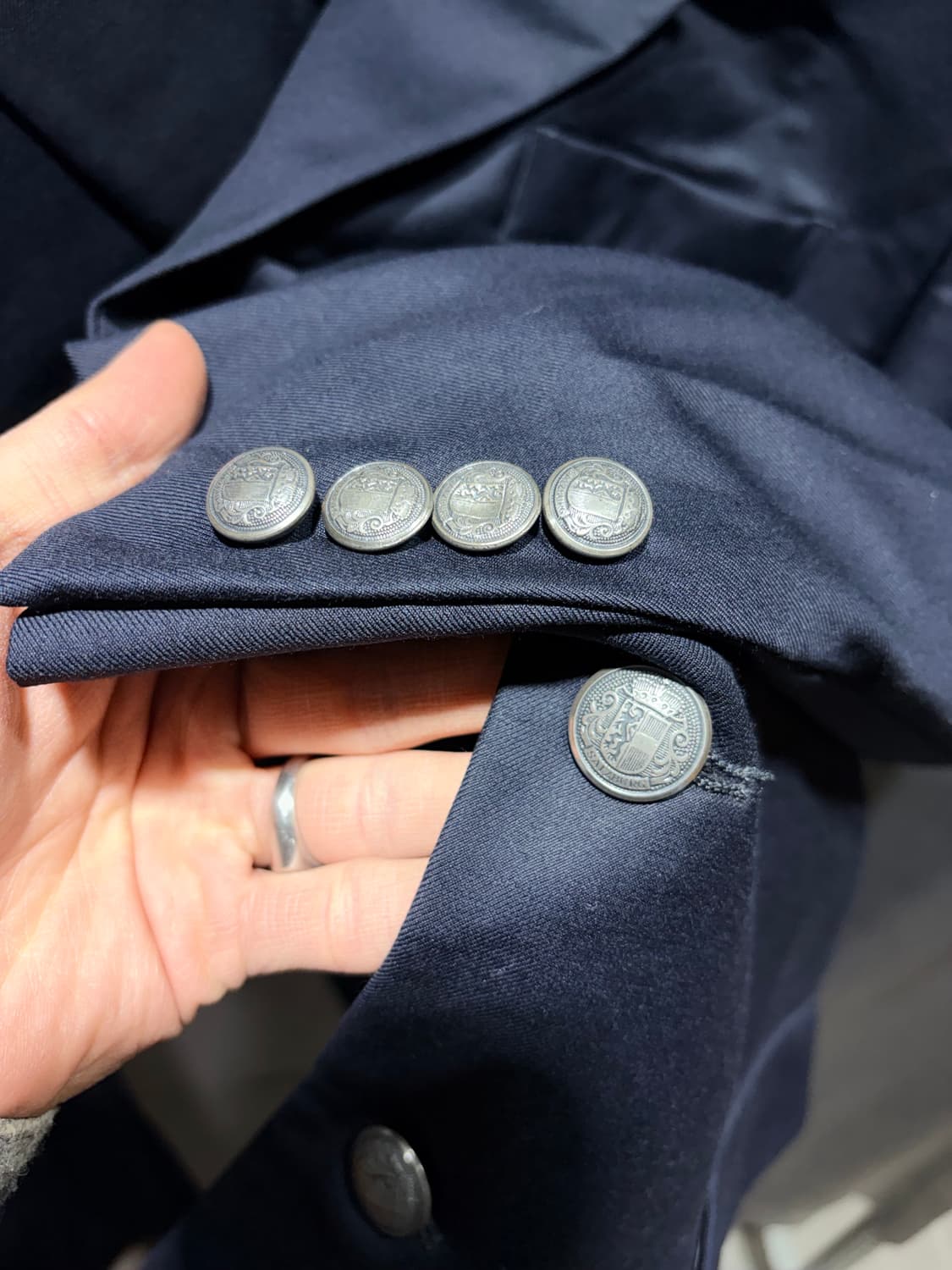 44L 폴로랄프로렌 각인 버튼 딥네이비 울 블레이저 상품이미지4