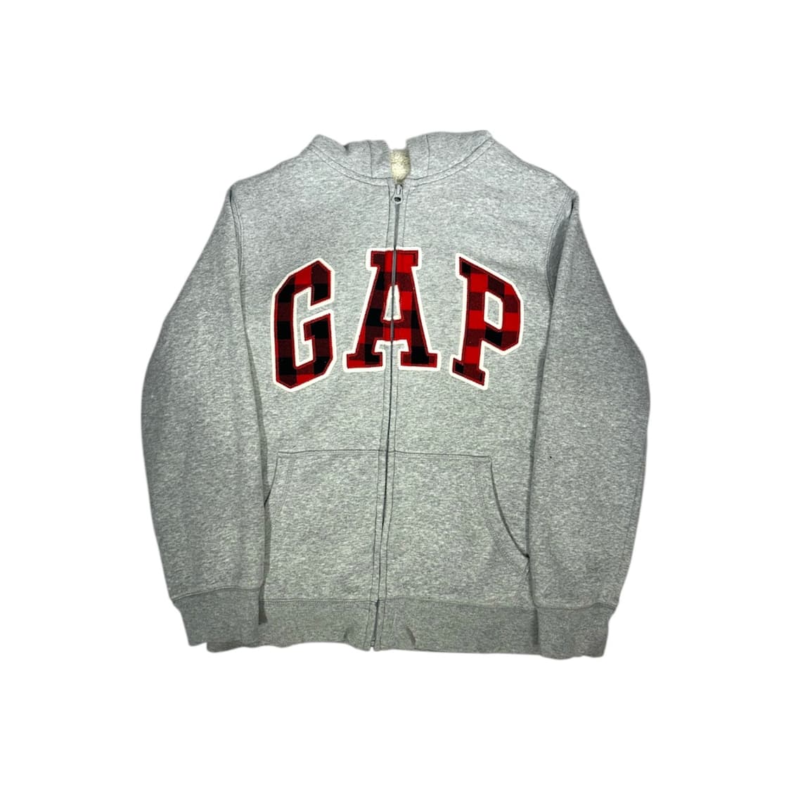 Gap 그레이 기모 레드 로고 후드집업 자켓 XL 상품이미지5