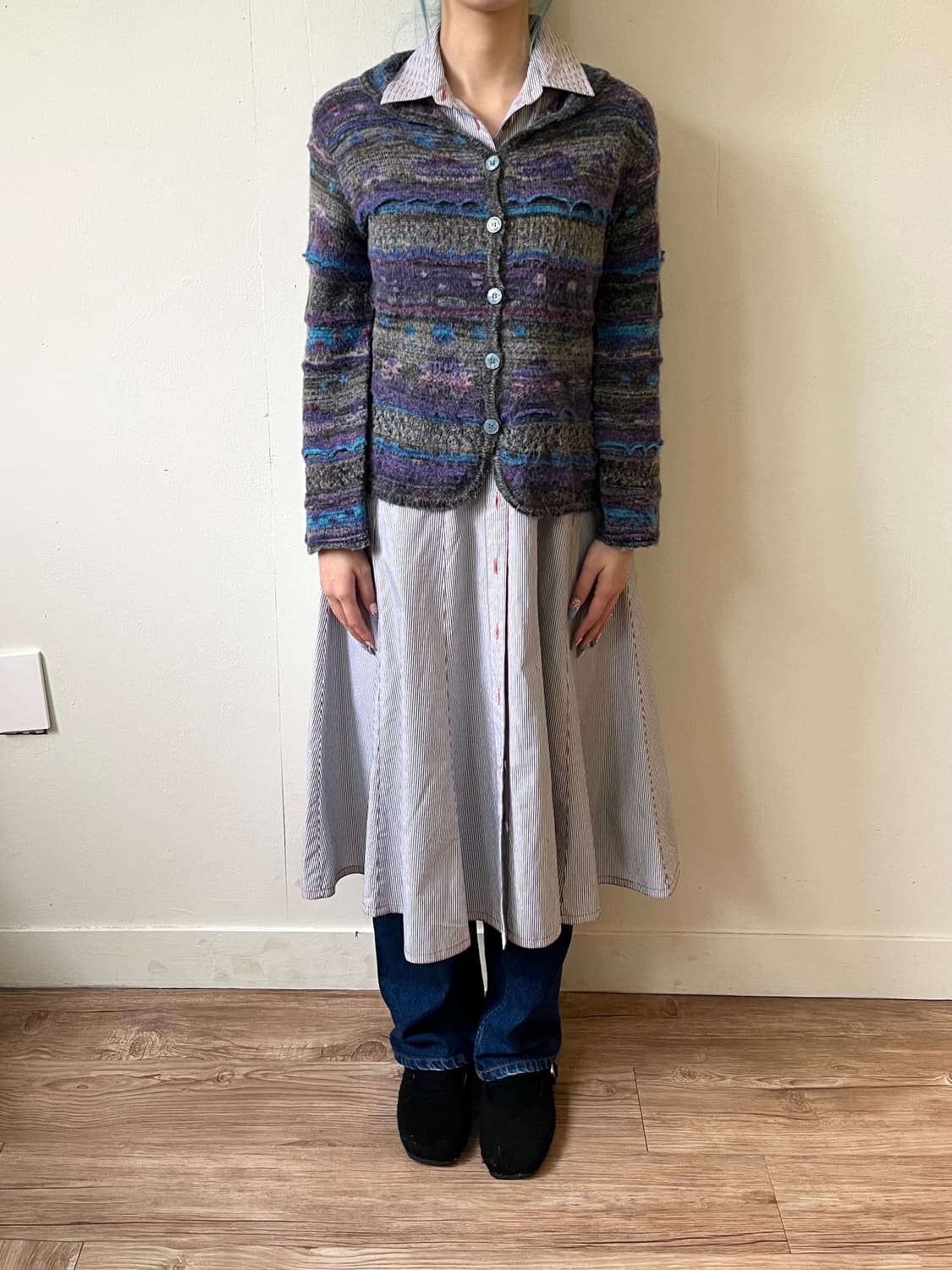 japan vtg 레인보우 스웨터 가디건 상품이미지7