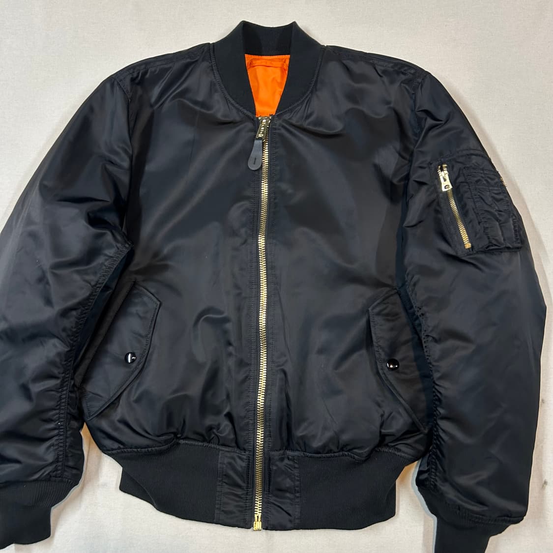 M) 알파인더스트리 MA-1 마원 항공점퍼 블랙 레귤러핏 상품이미지2