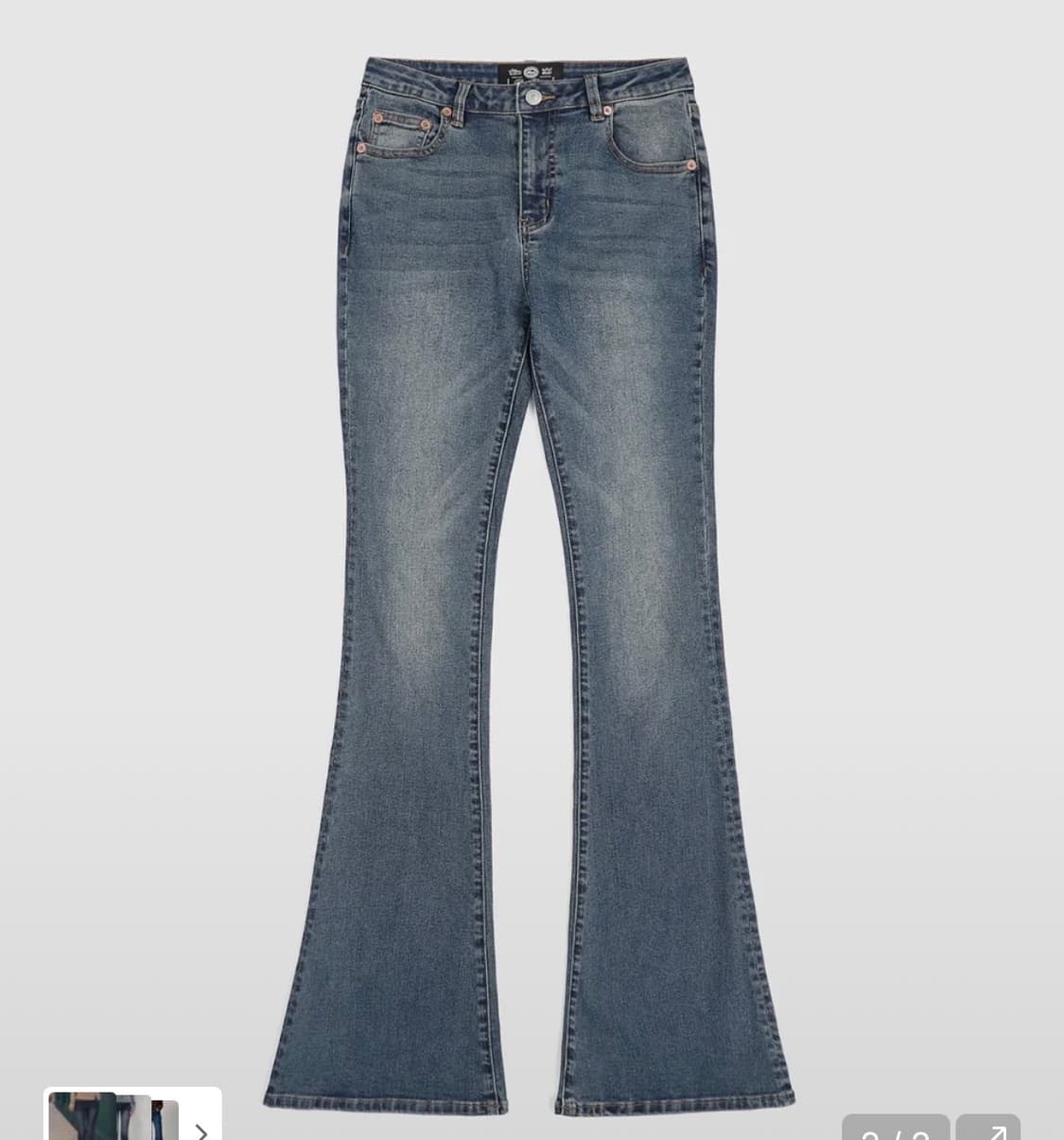 배드블러드 0119 로우라이즈 붓컷 진 미드블루 9사이즈 상품이미지1