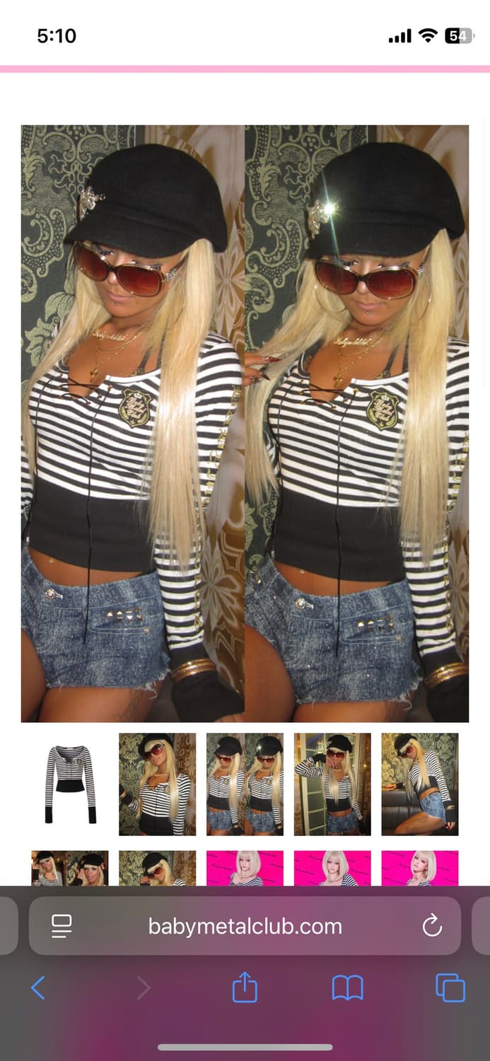 베이비메탈클럽 아리아탑 블랙 실착1회 상품이미지1