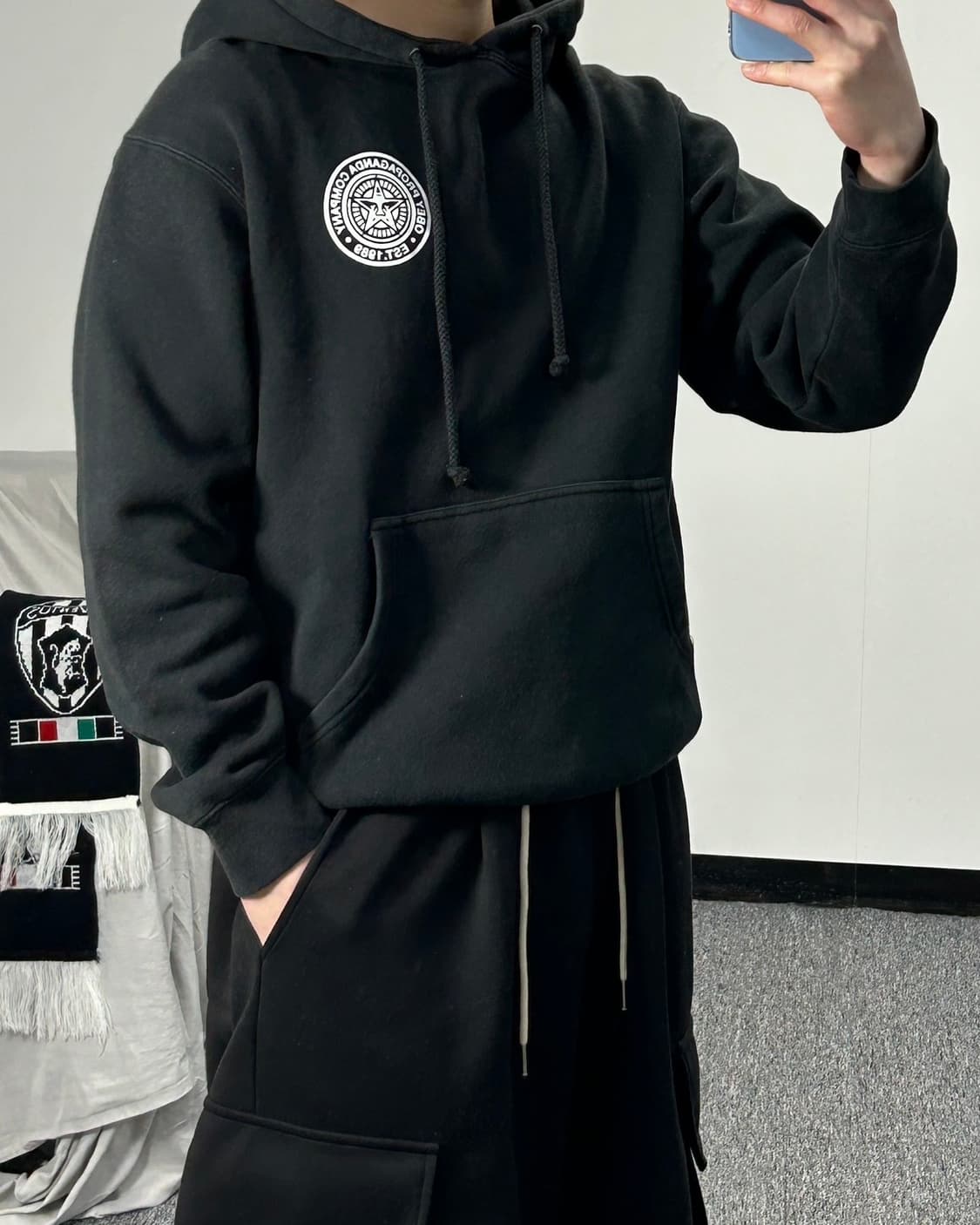 오베이 월드와이드 블랙 후드티  상품이미지2