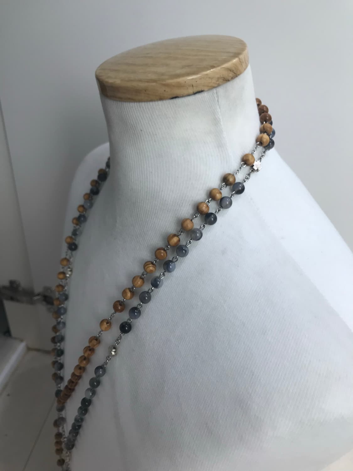 Vintage rosary cross pendant necklace 상품이미지5