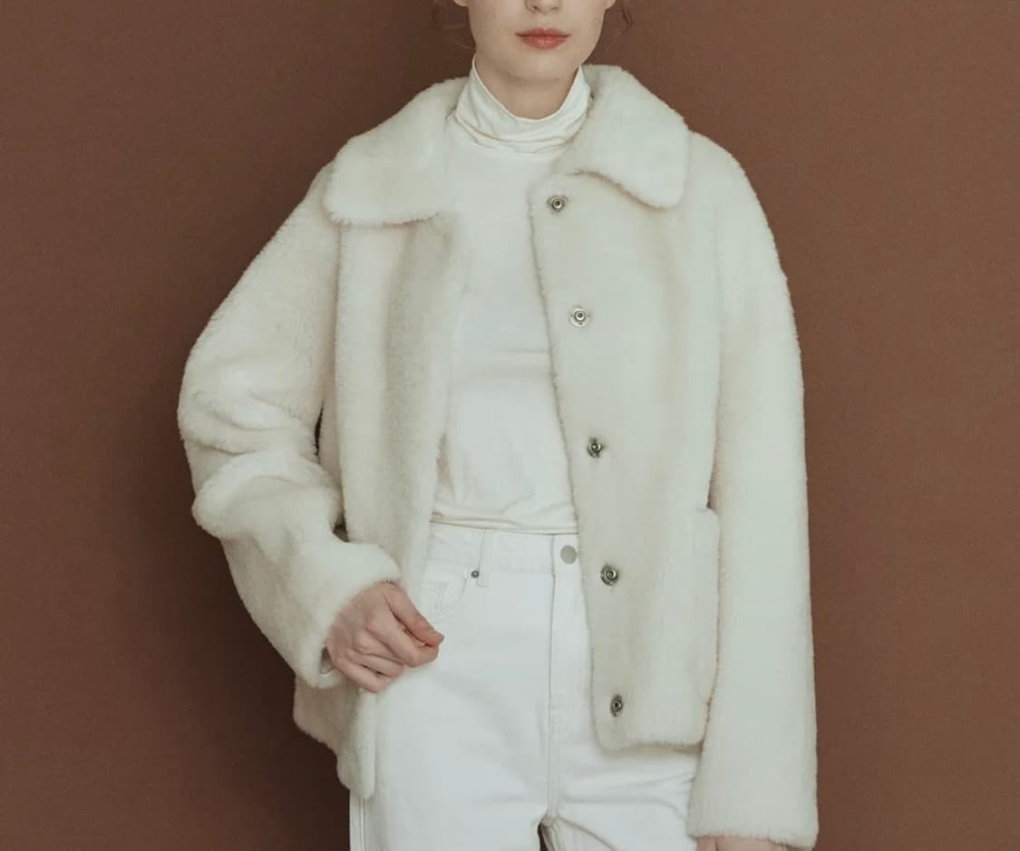 레프트서울 리얼 양털 데일리 자켓 아이보리 S 상품이미지1