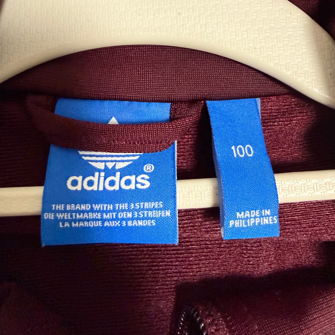 아디다스 파이어버드 백로고 져지 버건디 100 트랙탑 상품이미지3