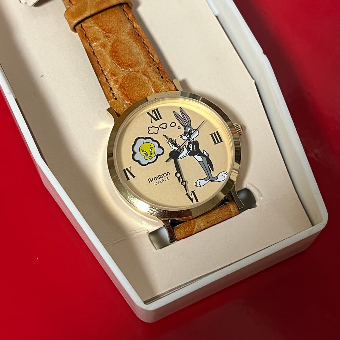 90s 초희귀 레트로 빈티지 루니툰즈 여성용 쿼츠 시계 벅스버니 상품이미지4