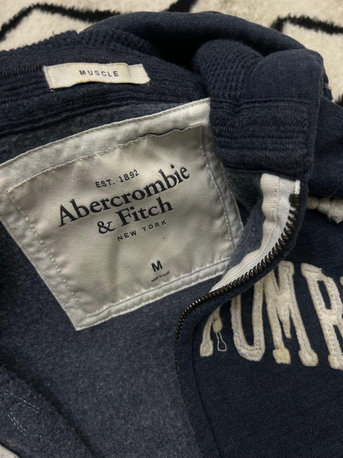[M]아베크롬비 그런지 후드집업/네이비/기모 상품이미지6