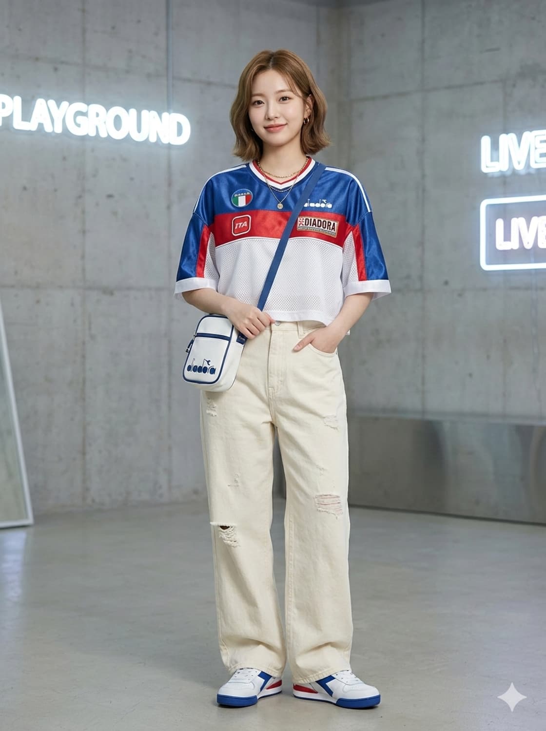 디아도라(DIADORA) 피트크루 크롭 져지 반팔티 상품이미지1