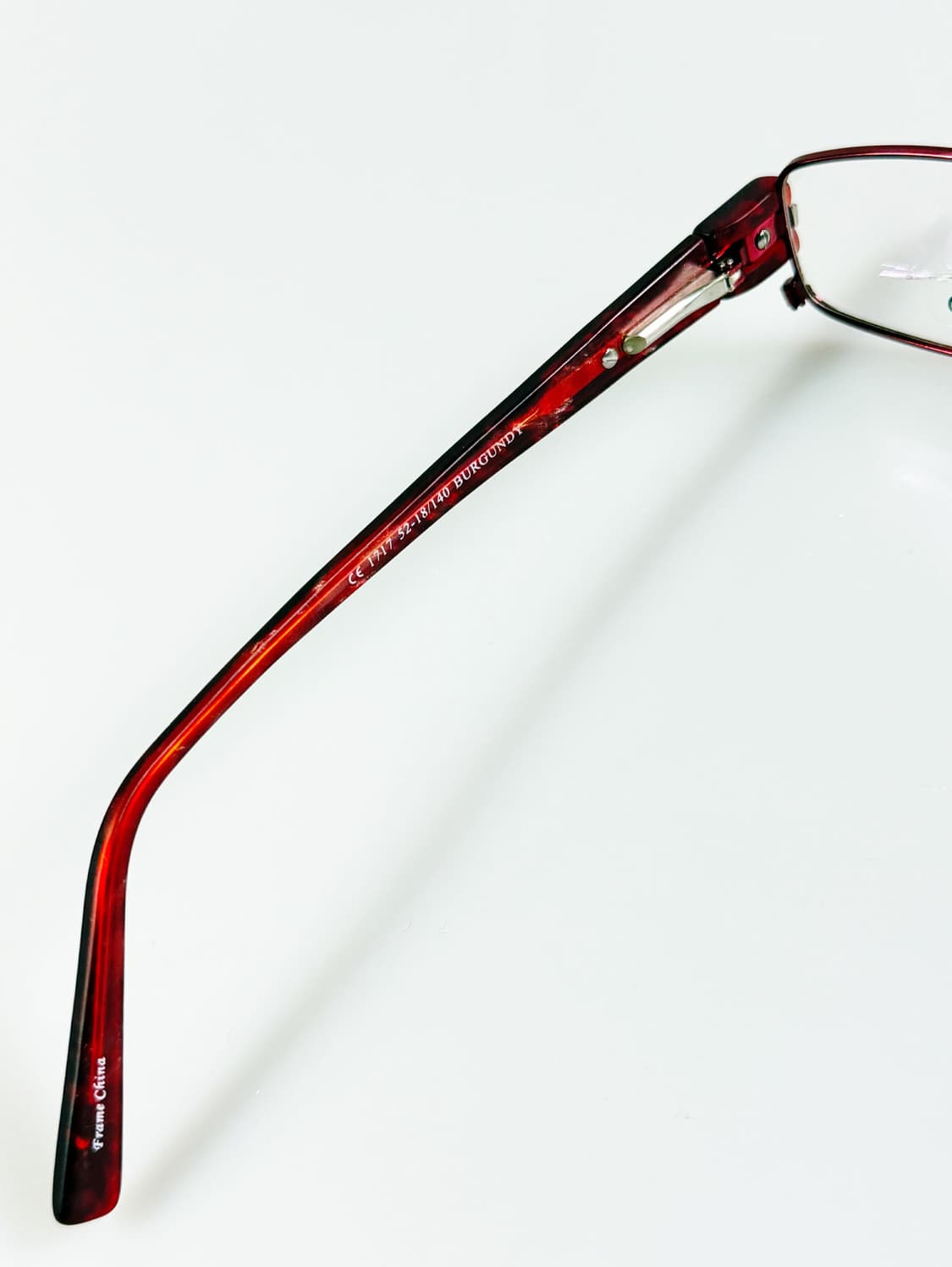90s TOKIO 버건디 메탈 슬림 스퀘어 빈티지 안경 상품이미지8