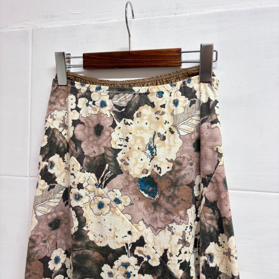 플라워 패치 페어리 히피 언발 미디 스커트 JPN 상품이미지2