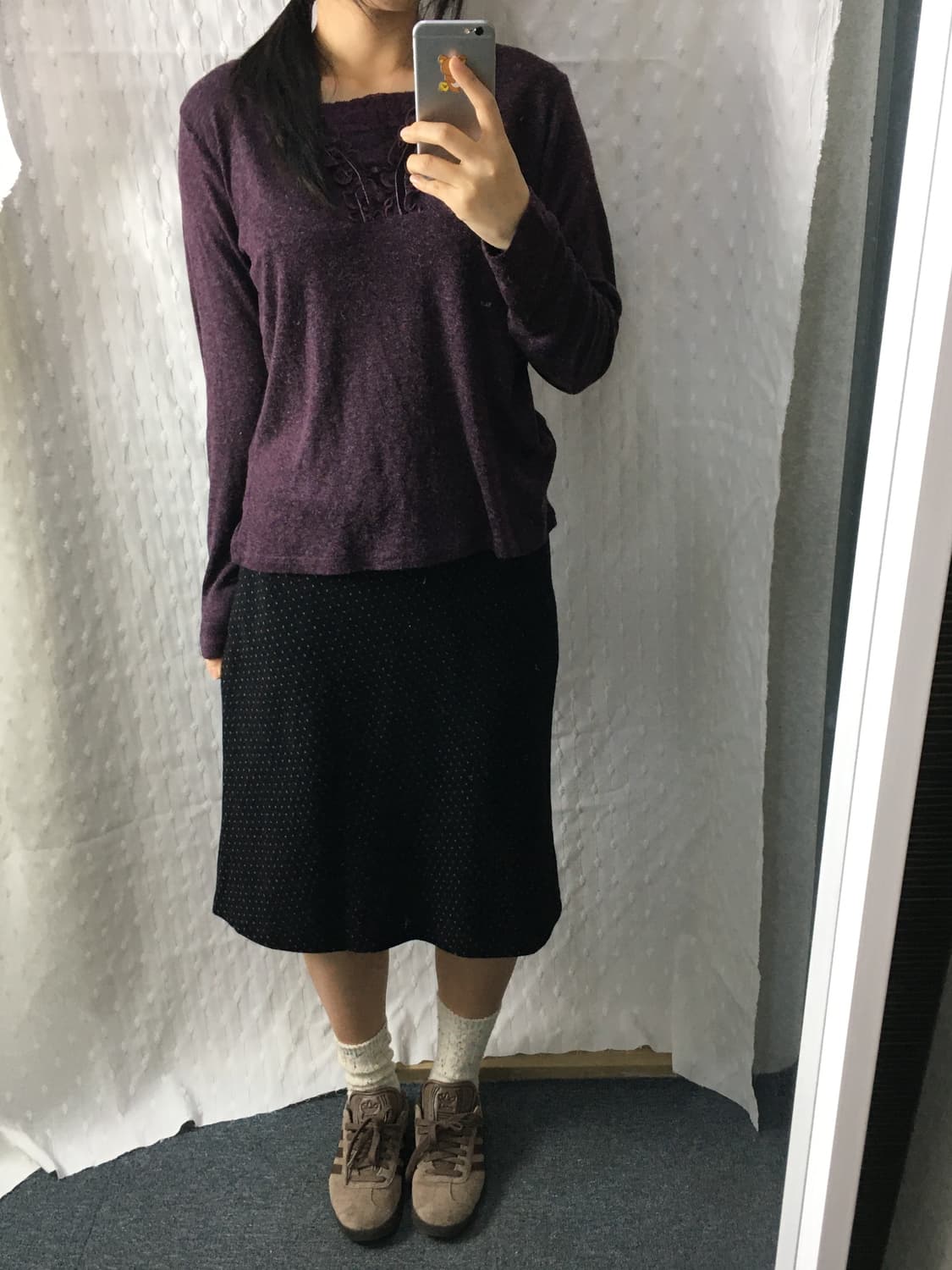 자주 프릴 넥라인 티셔츠 상품이미지2