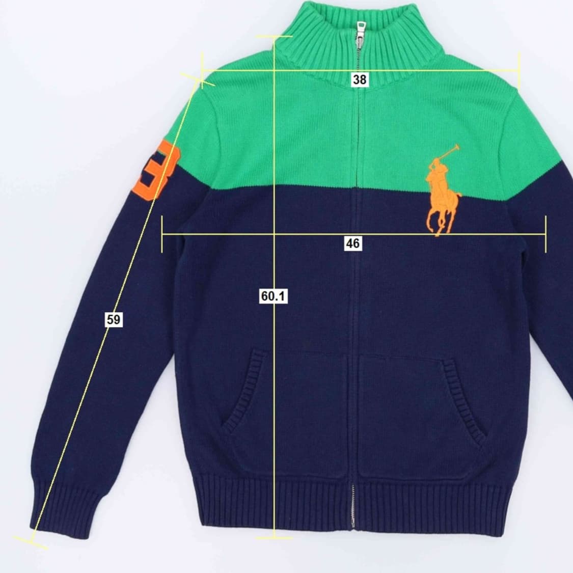 [L] 폴로 랄프로렌 빈티지 치프키프 빅와펜 니트 집업 자켓 3862 상품이미지9