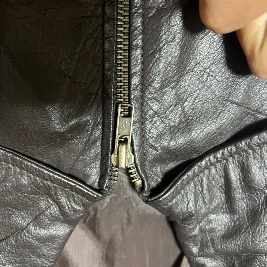 빈티지 브라운 봄버 가죽 자켓 M 상품이미지3