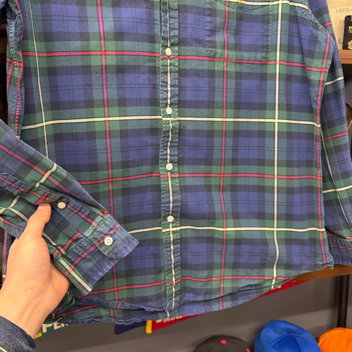 폴로 신형라벨 클래식핏 로고포켓 타탄체크 옥스포드 셔츠 N333 상품이미지4