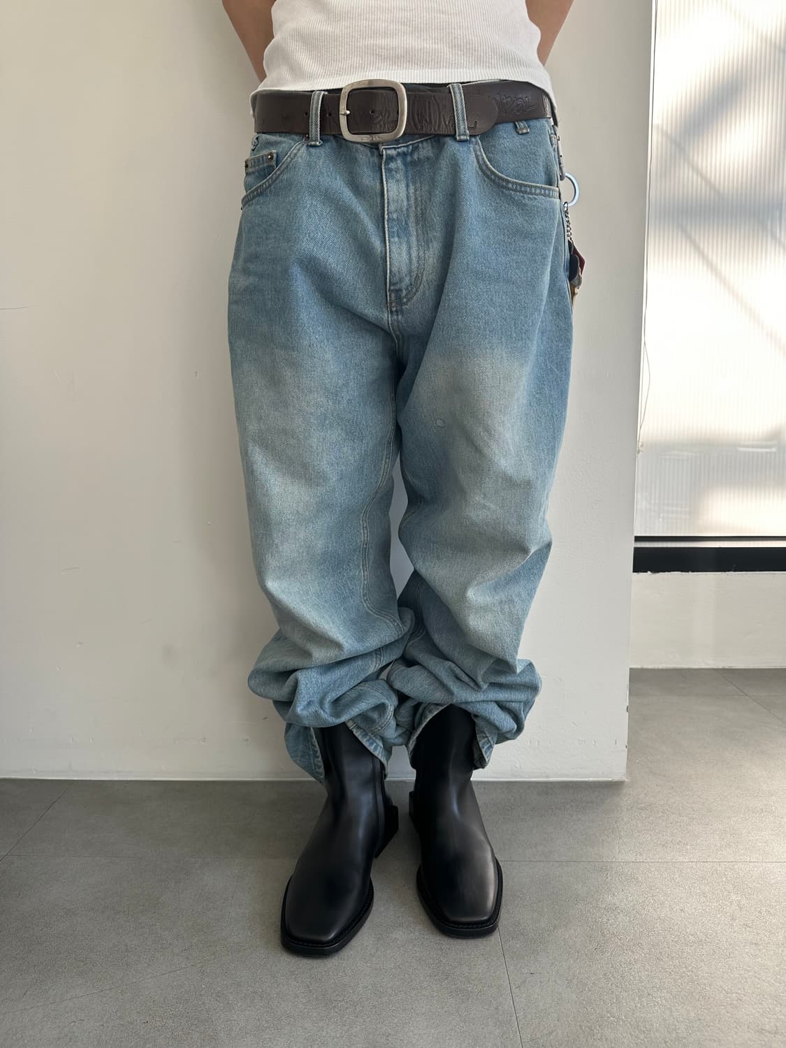 발렌시아가 블랙 카프스킨 림 부츠 상품이미지2