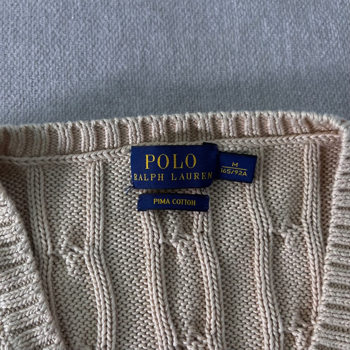 W 95 폴로랄프로렌 꽈배기 브이넥 니트 상품이미지4