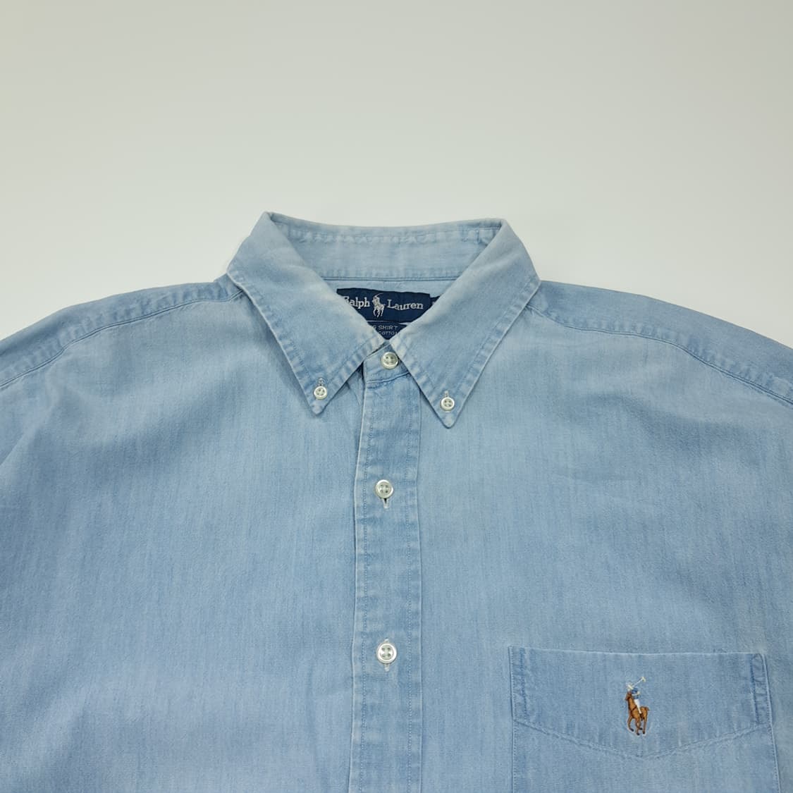 CK006 L 폴로 90s 빅셔츠 멀티포니 샴브레이 데님 셔츠 남방 상품이미지2