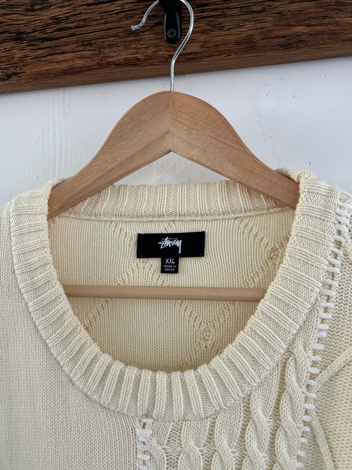 Stussy 스투시 아이보리 패치워크 스웨터 상품이미지3