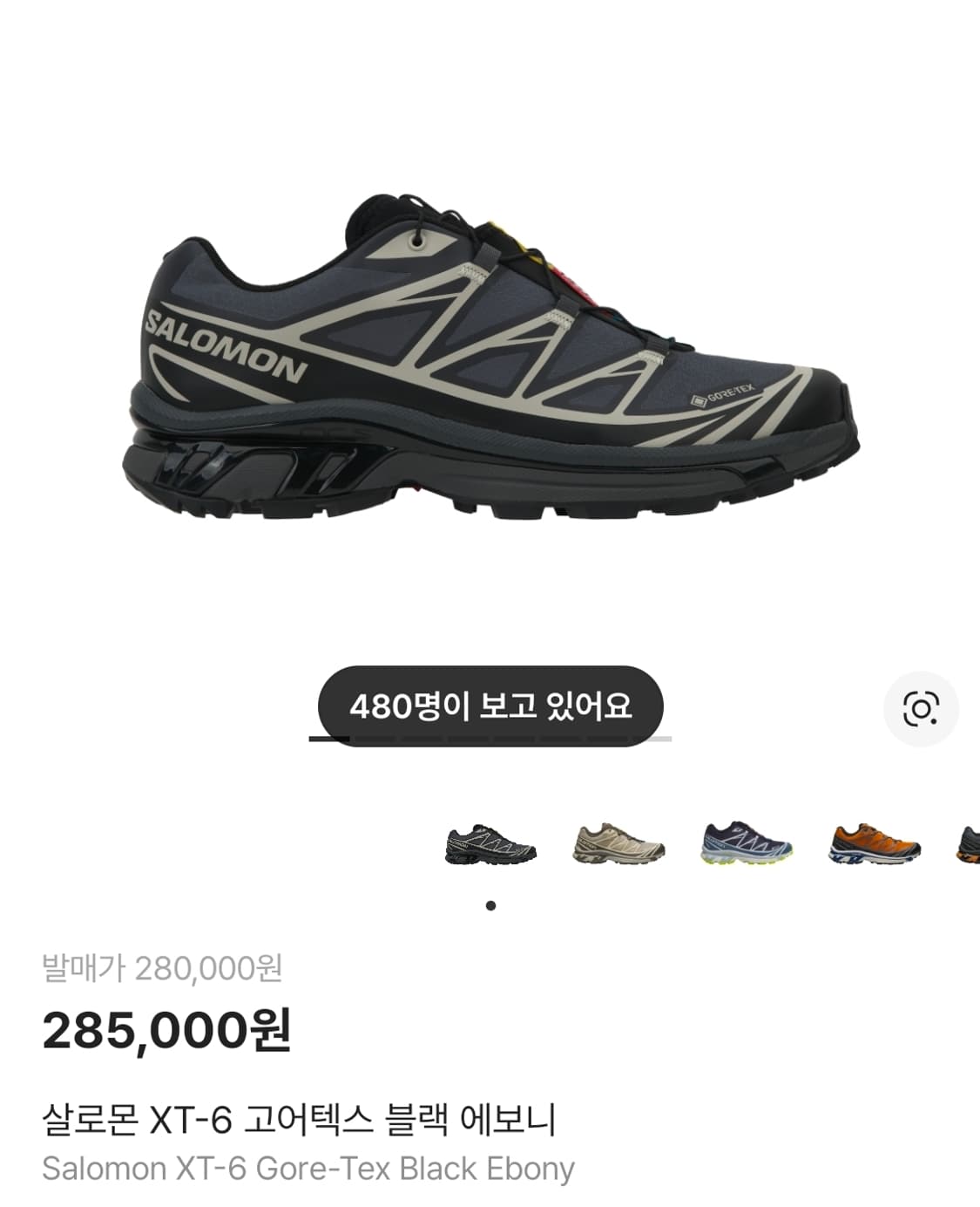 살로몬 xt-6 고어텍스 블랙 에보니 상품이미지1