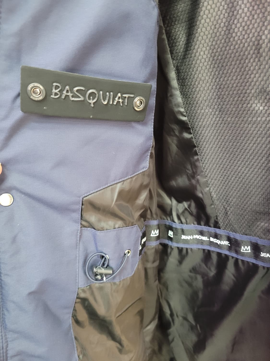 BASQUIAT 바스키아 네이비 롱 패딩 오리털 퍼 분리형 상품이미지6