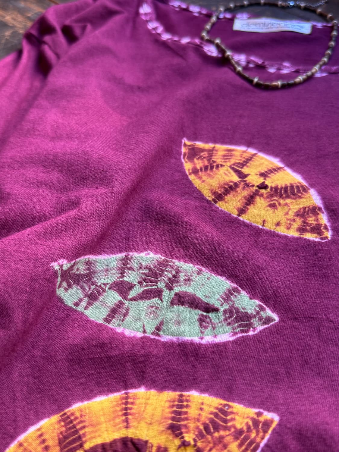 Burgundy Tie Dye Leaf Shirt 0009 상품이미지8