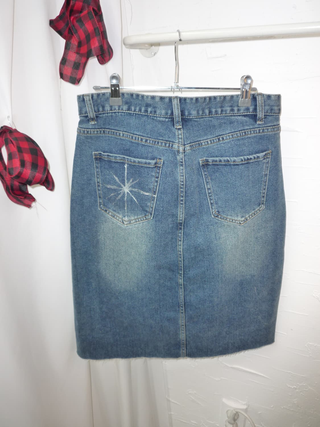 Ribbon painting denim skirt 상품이미지8