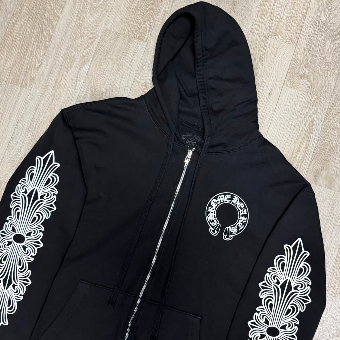 [XL/새상품급] 크롬하츠 홀스슈 플로랄 헤비웨이트 후드집업 상품이미지2