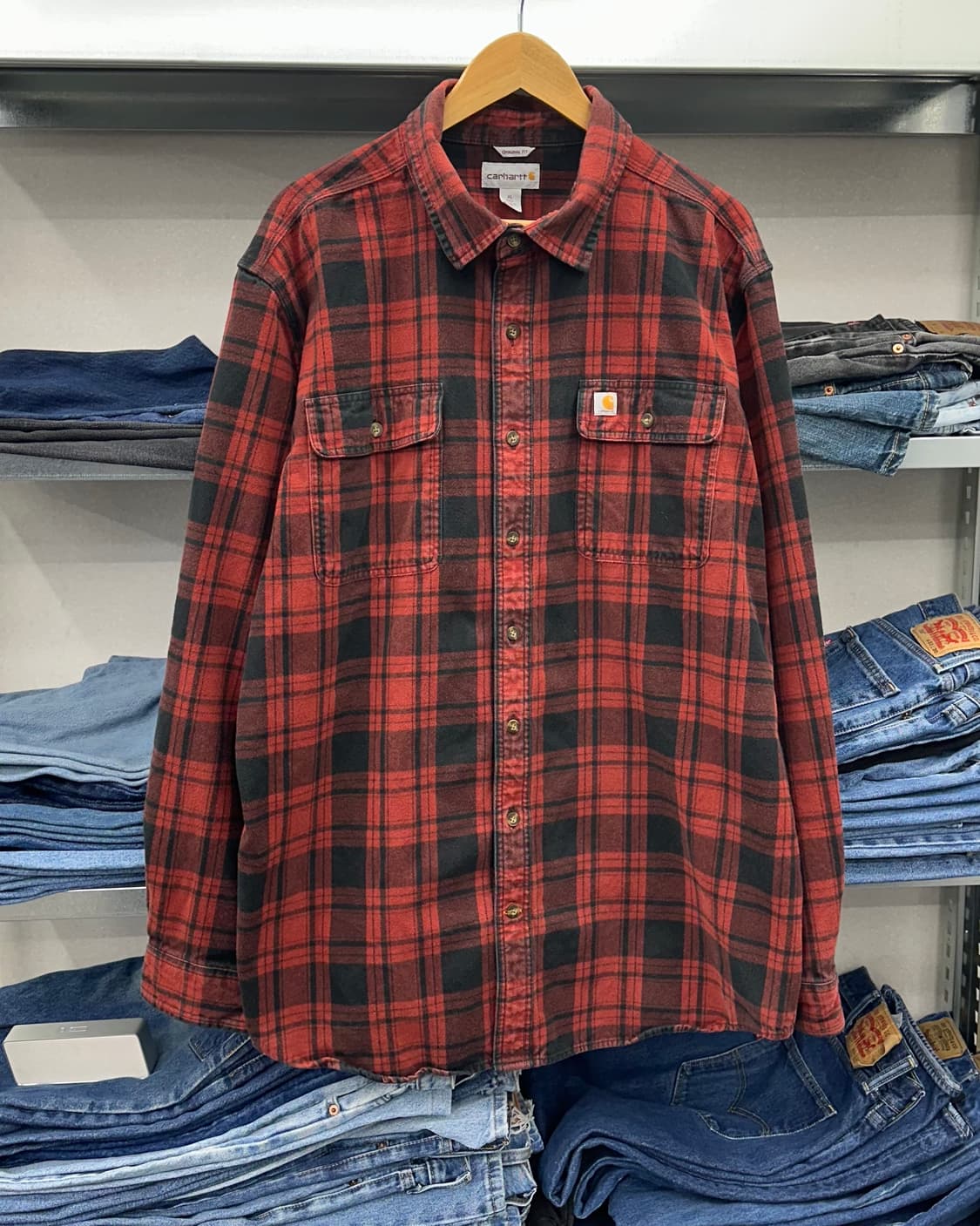 (XL)칼하트 헤비울 체크셔츠-M1757 상품이미지1