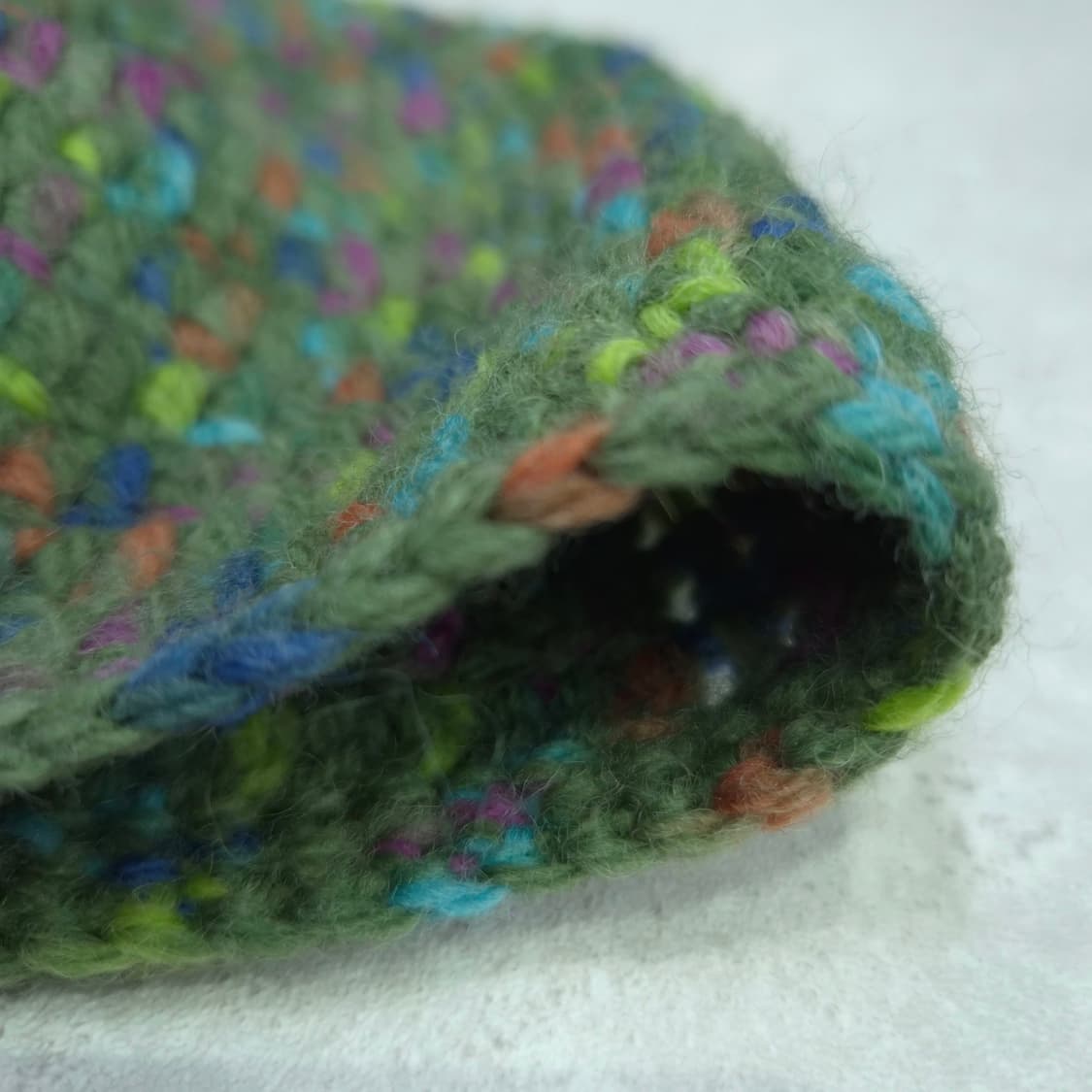 핸드메이드 뜨개 그린 멀티컬러 요정모자 비니 상품이미지3